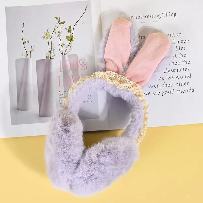 Women Furry Earmuff Cute Bunny Winter Ear Warmer