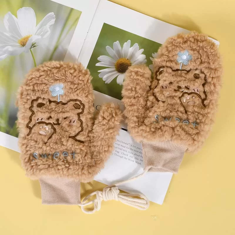 Women Winter Gloves Full Fingers Fleece Lining