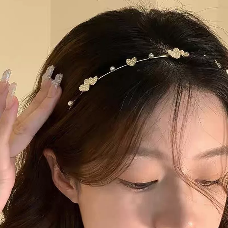 Metallic Gold Heart Hairband