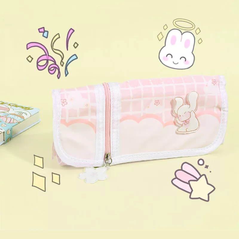 Cute Bunny Flip Pencil Case