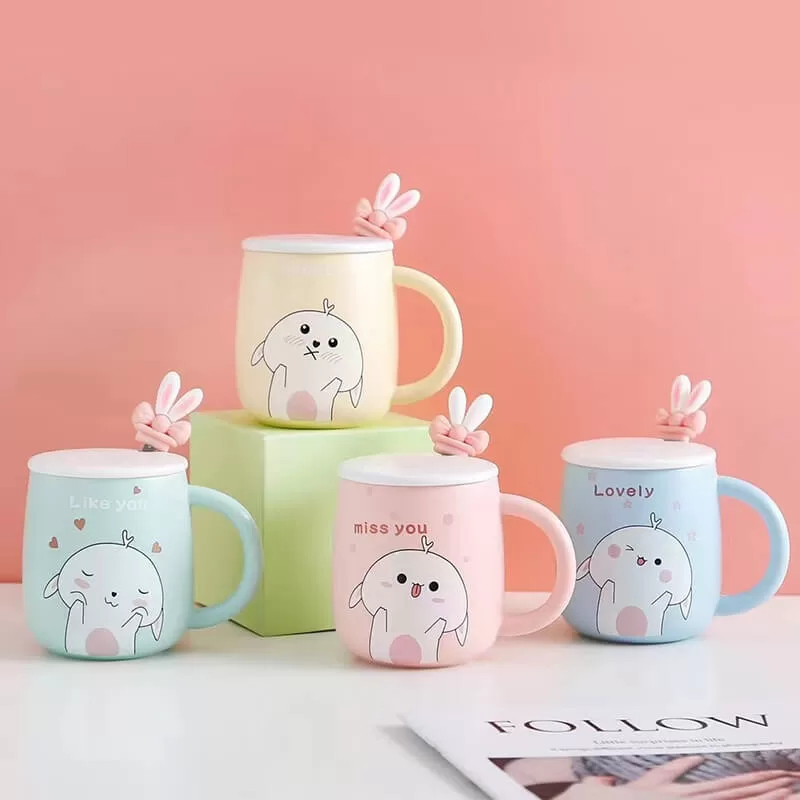 Rabbit Bow Ceramic Mug