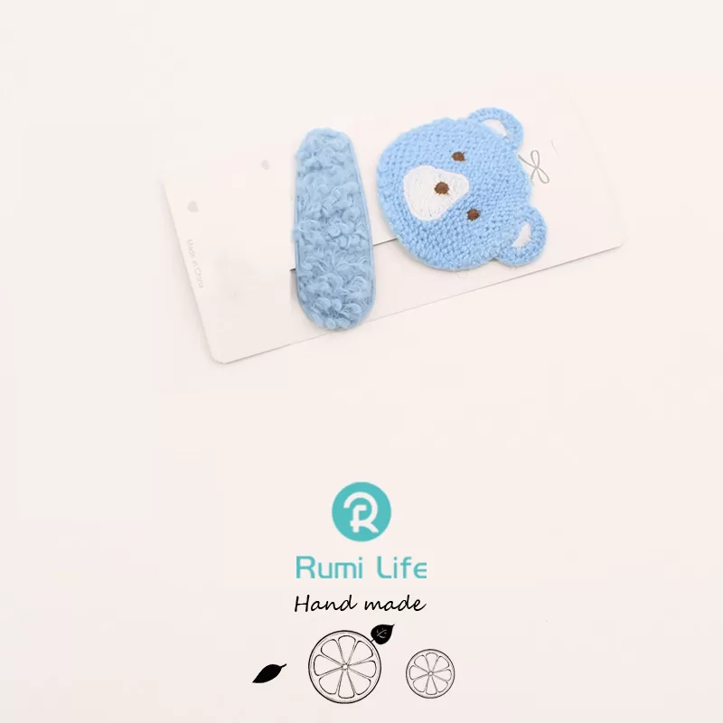 Bear Kids Hairpin Set 2pc-Blue