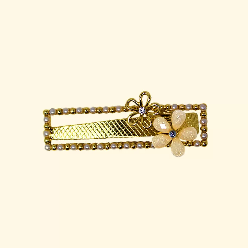Glass Flower Hollow-out Hairpin