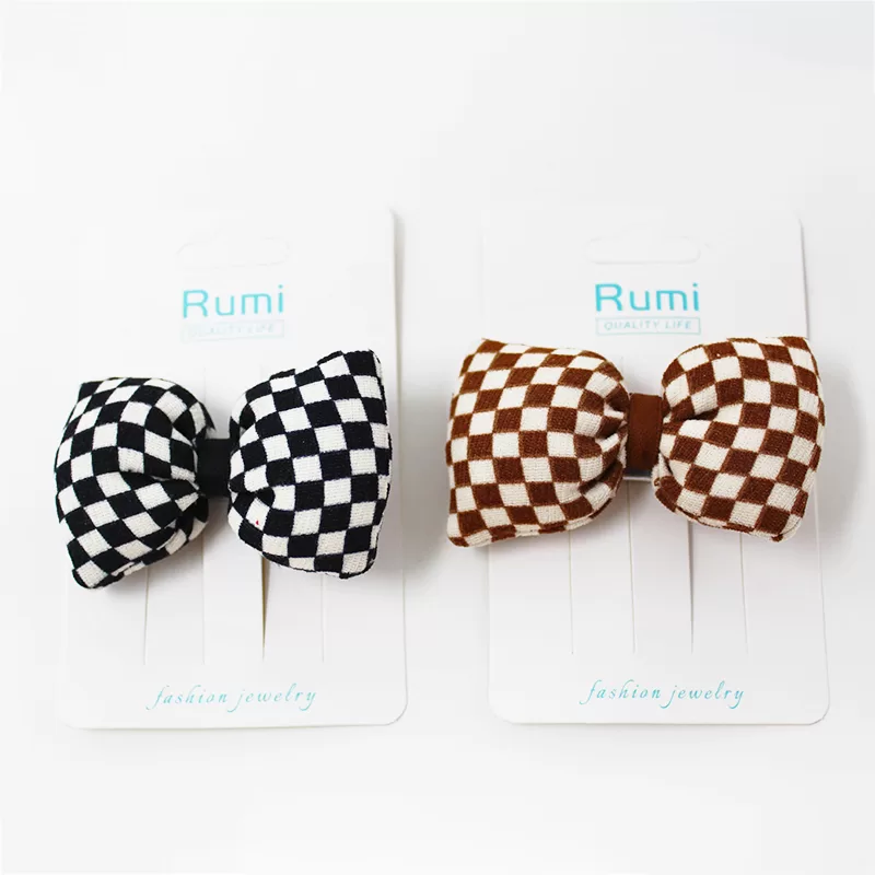 Plaid Bow Kids Hair Clip
