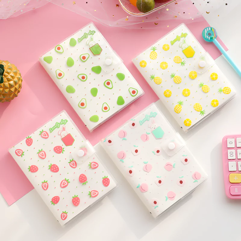 Cute Fruits Notebook with Color Pages&Plastic Cover