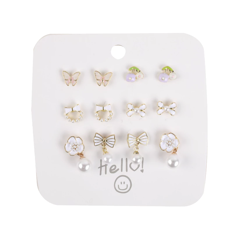 Elegent Stud Earrings Set 6 Pairs - Image 2