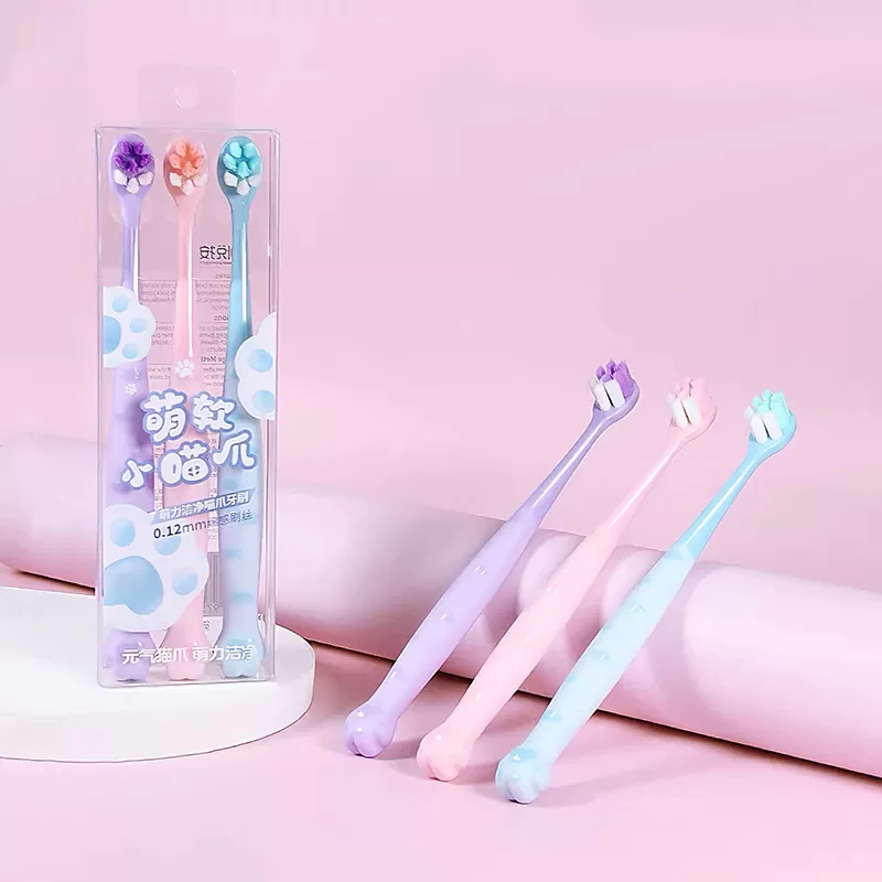 Cat Paw Toothbrush Set 3pcs