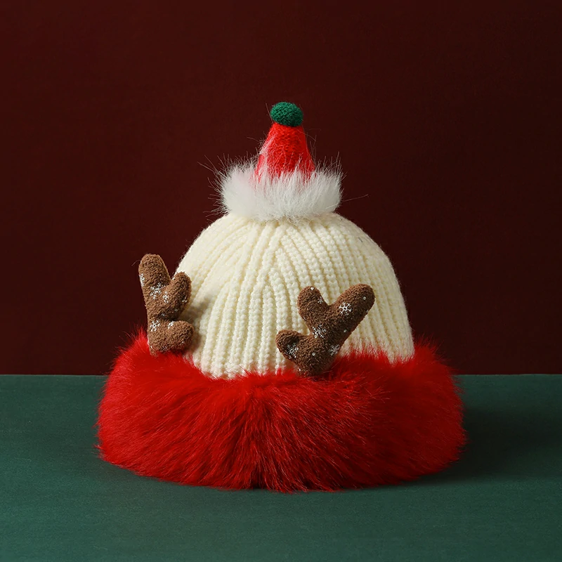Christmas Beanie for Women - White