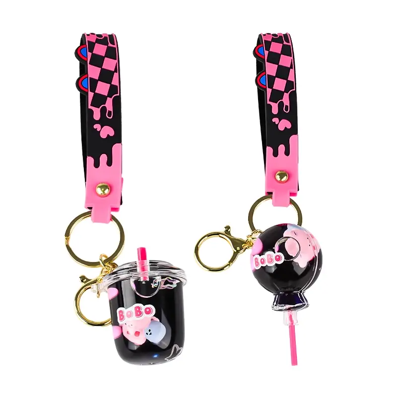 Cat Liquid Floating Keychain