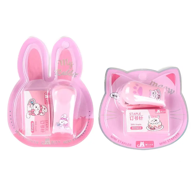 Cute Bunny/Cat Mini Stapler Set-Pink