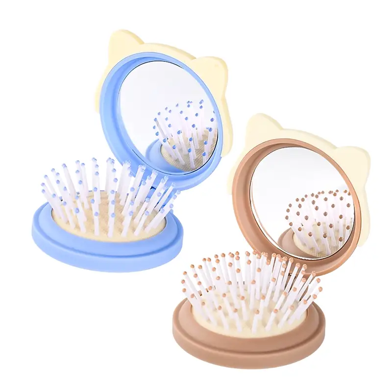 Dog Foldable Hair Brush with Mirror