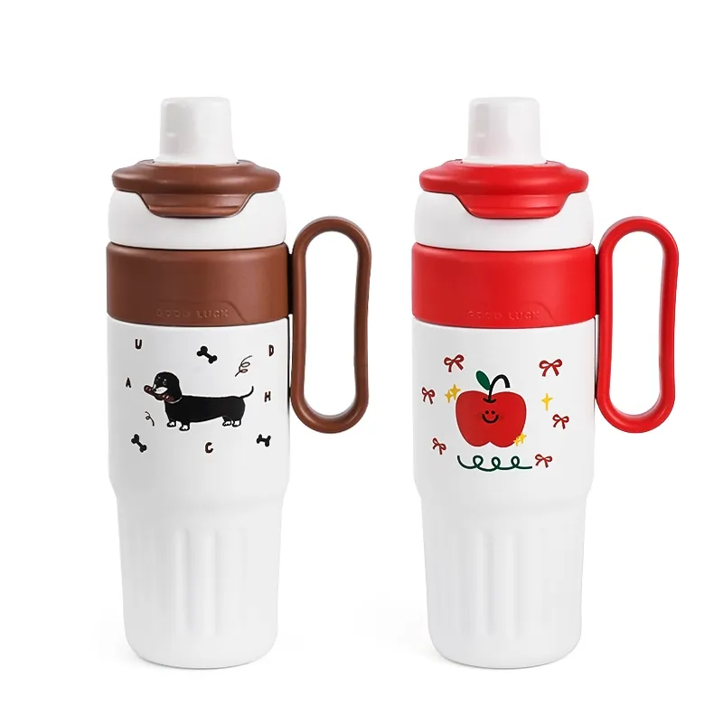 Dachshund Pattern/Apple Insulated Flask 25.7oz