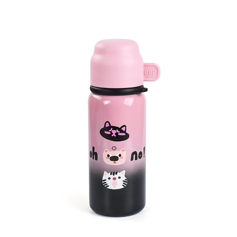 Cat Pattern Insulated Flask 18.6oz-Pink