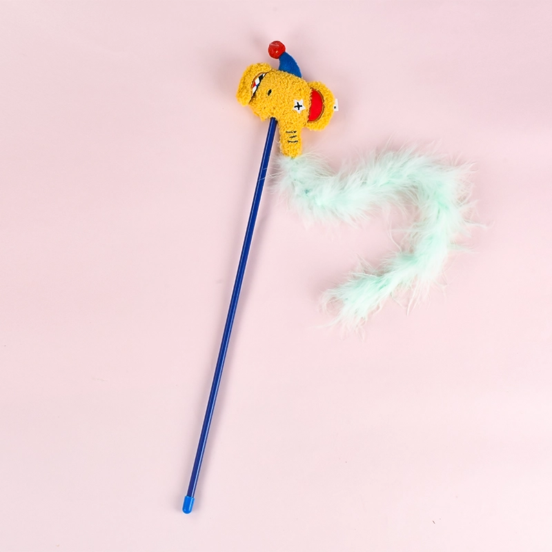 Cat Toy Stick Juggling Elephant Shape Colored