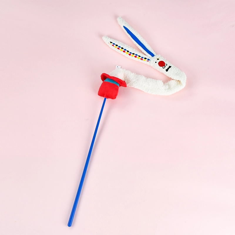 Cat Toy Stick Juggling Rabbit Shape Colored