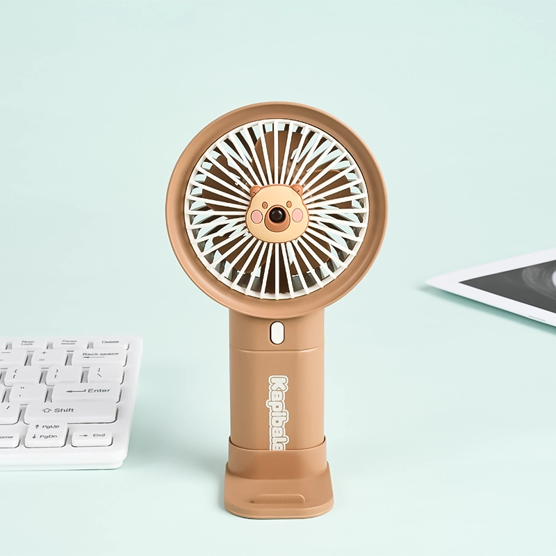 Simple Capybara Handheld Fan-Brown