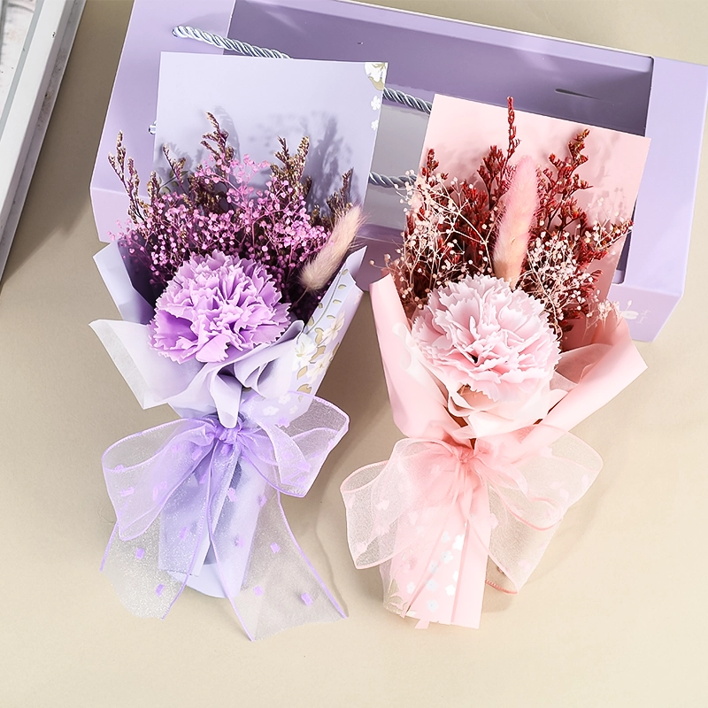 Fake Carnation Flower-Purple And Pink