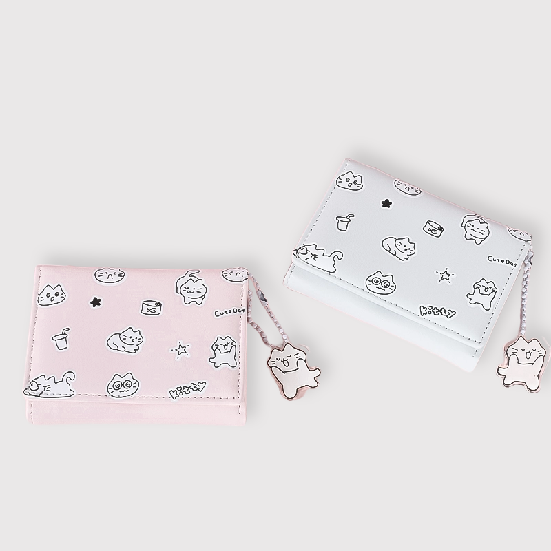 Cat Pendant Women's Short Credit Card Holder Fashion Wallets