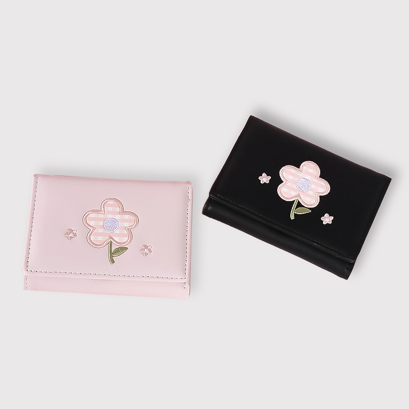 Fabric Flower Women's Short Credit Card Holder Wallets